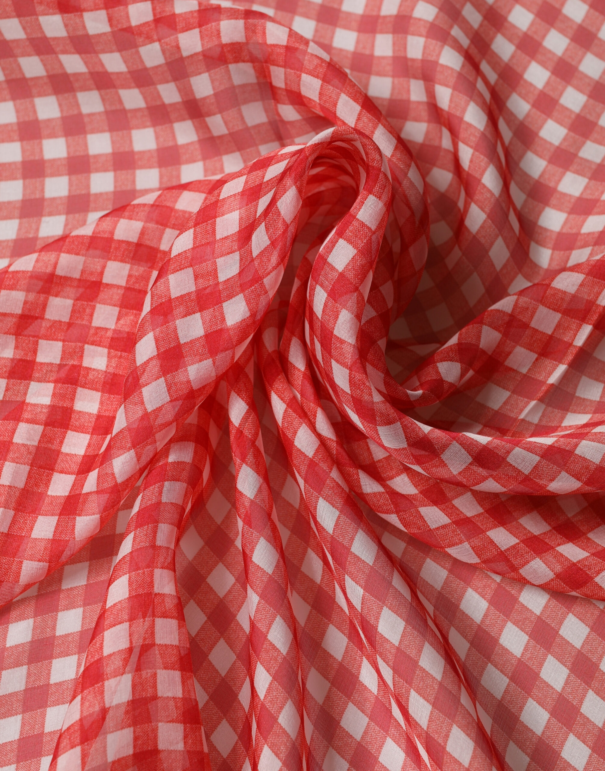 Dolce & Gabbana White Red Check Silk Wrap Foulard 140cm x 136cm Scarf - Image 4