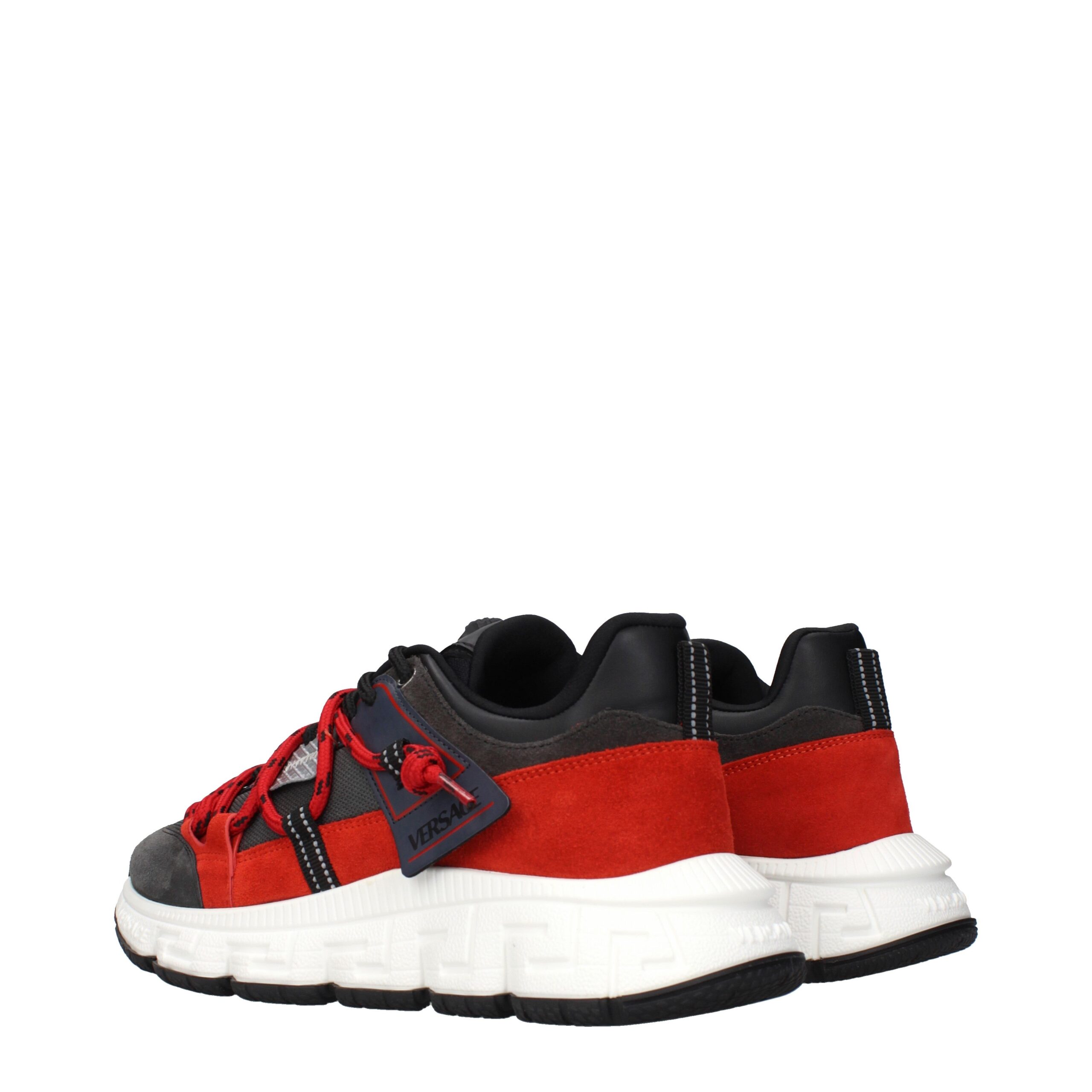 Versace Gray Leather Chunky Sneakers - Image 4