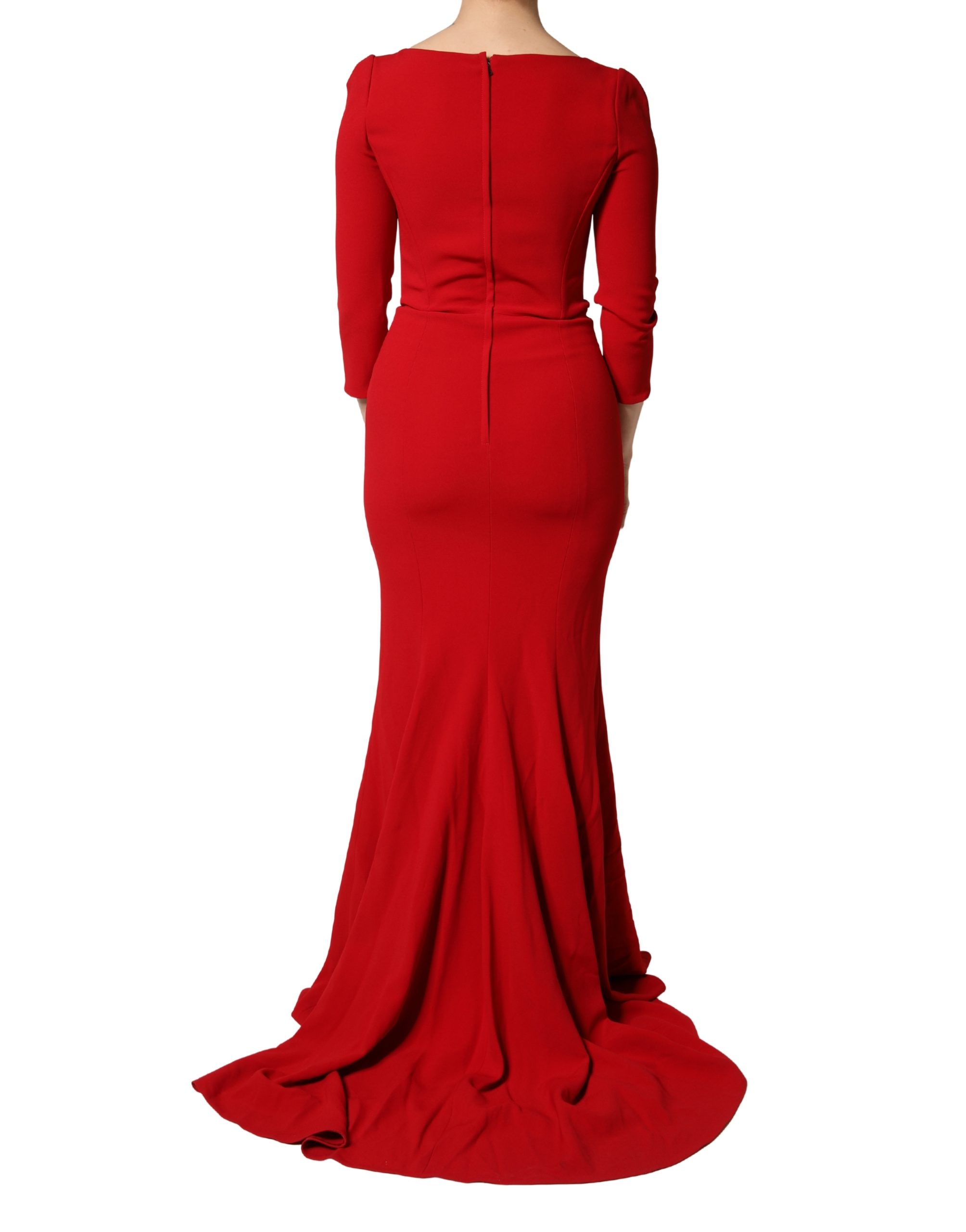 Dolce & Gabbana Red Viscose Sheath Bodycon Mermaid Dress - Image 4