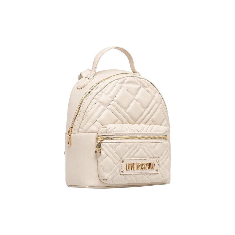 Love Moschino Beige Polyethylene Backpack - Image 2