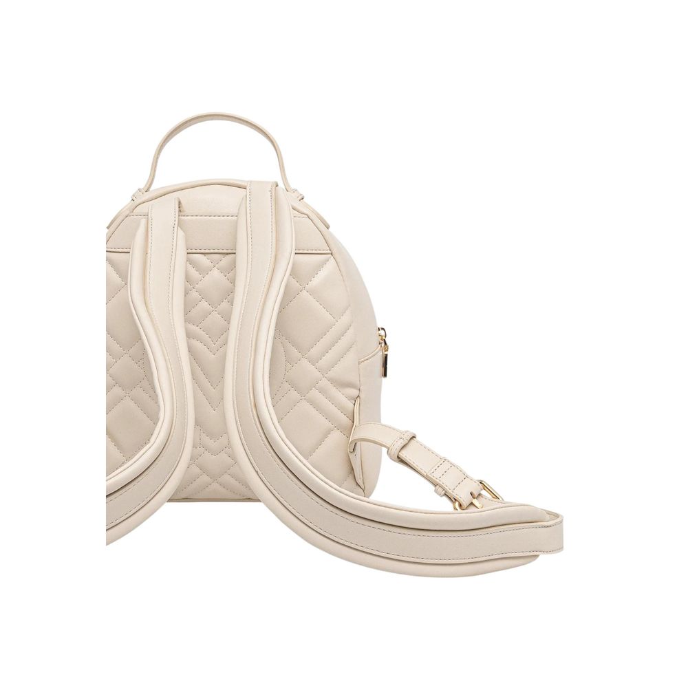 Love Moschino Beige Polyethylene Backpack - Image 4