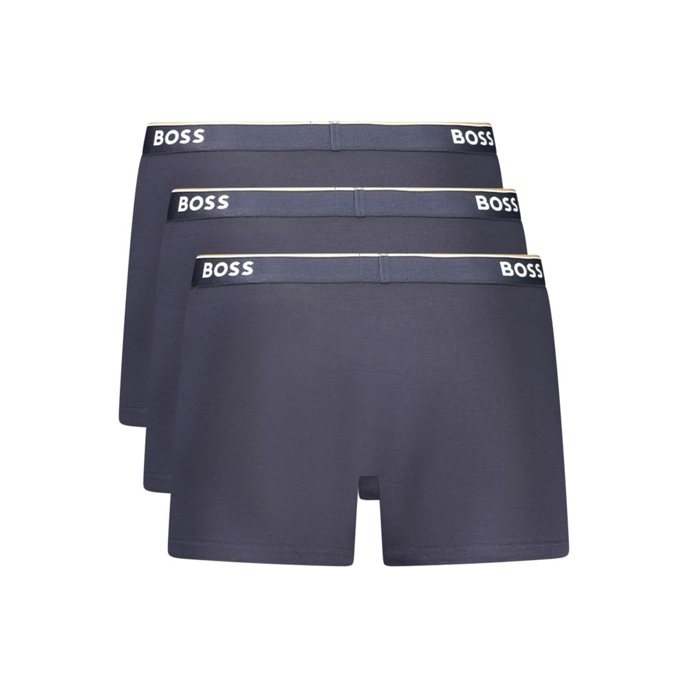 Hugo Boss Blue Cotton Men Boxer Short - Image 2