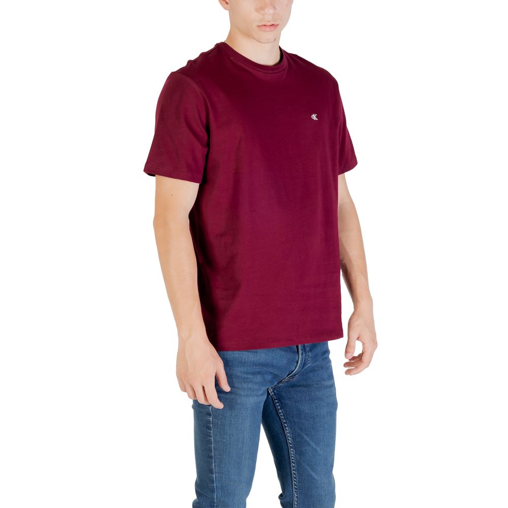 Calvin Klein Jeans Bordeaux Cotton T-Shirt - Image 3