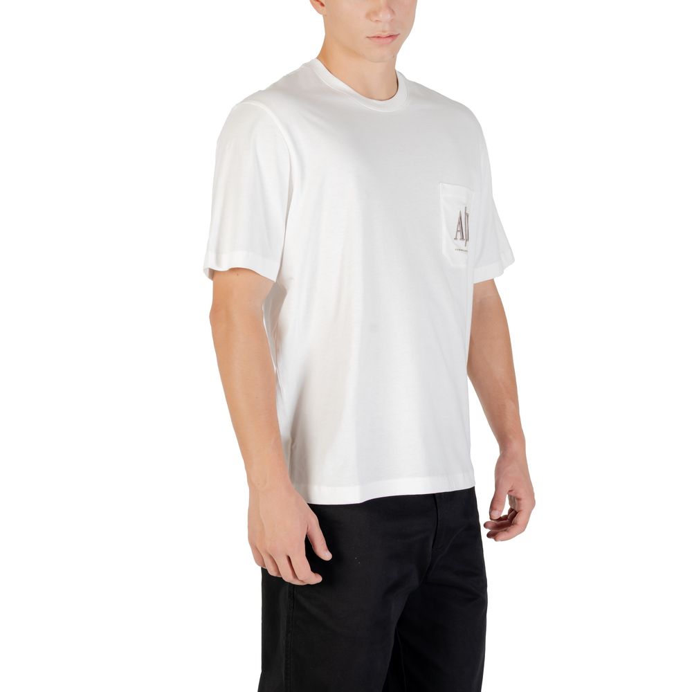 Armani Exchange Cream Cotton T-Shirt - Image 3