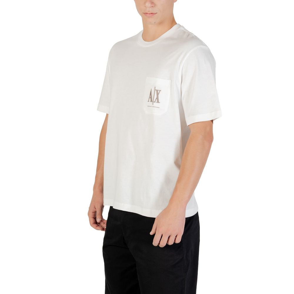 Armani Exchange Cream Cotton T-Shirt - Image 4