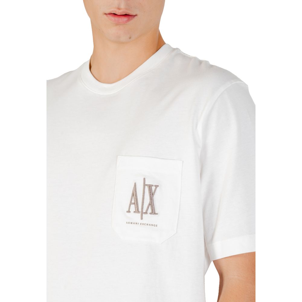 Armani Exchange Cream Cotton T-Shirt - Image 5