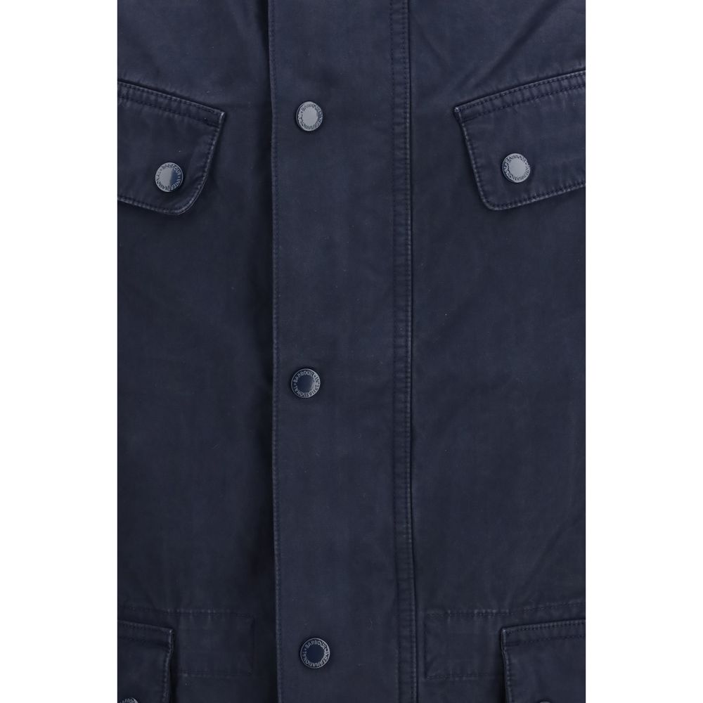 Barbour International Blue Cotton Full-Length Jacket - Image 3