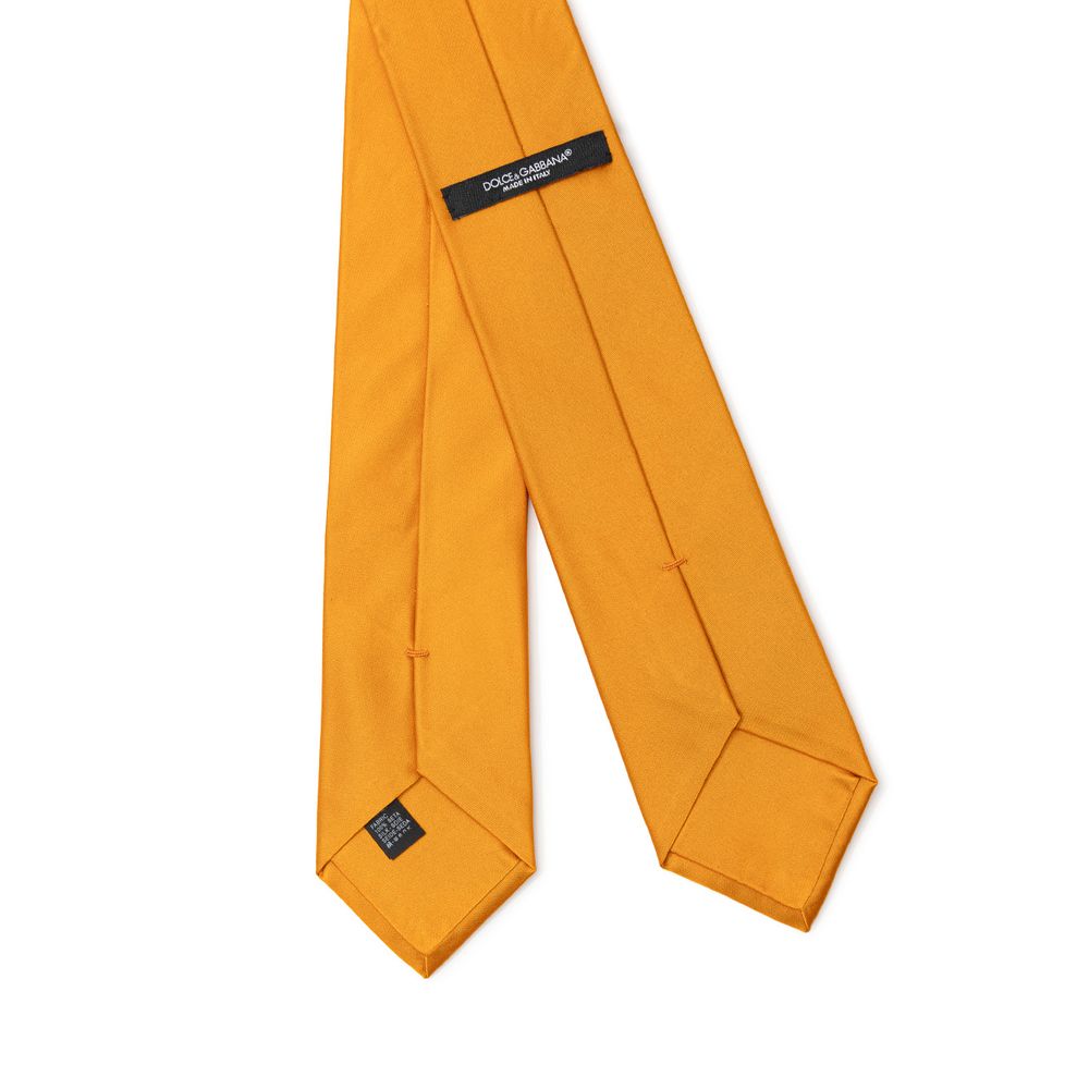 Dolce & Gabbana Orange Silk Tie - Image 2