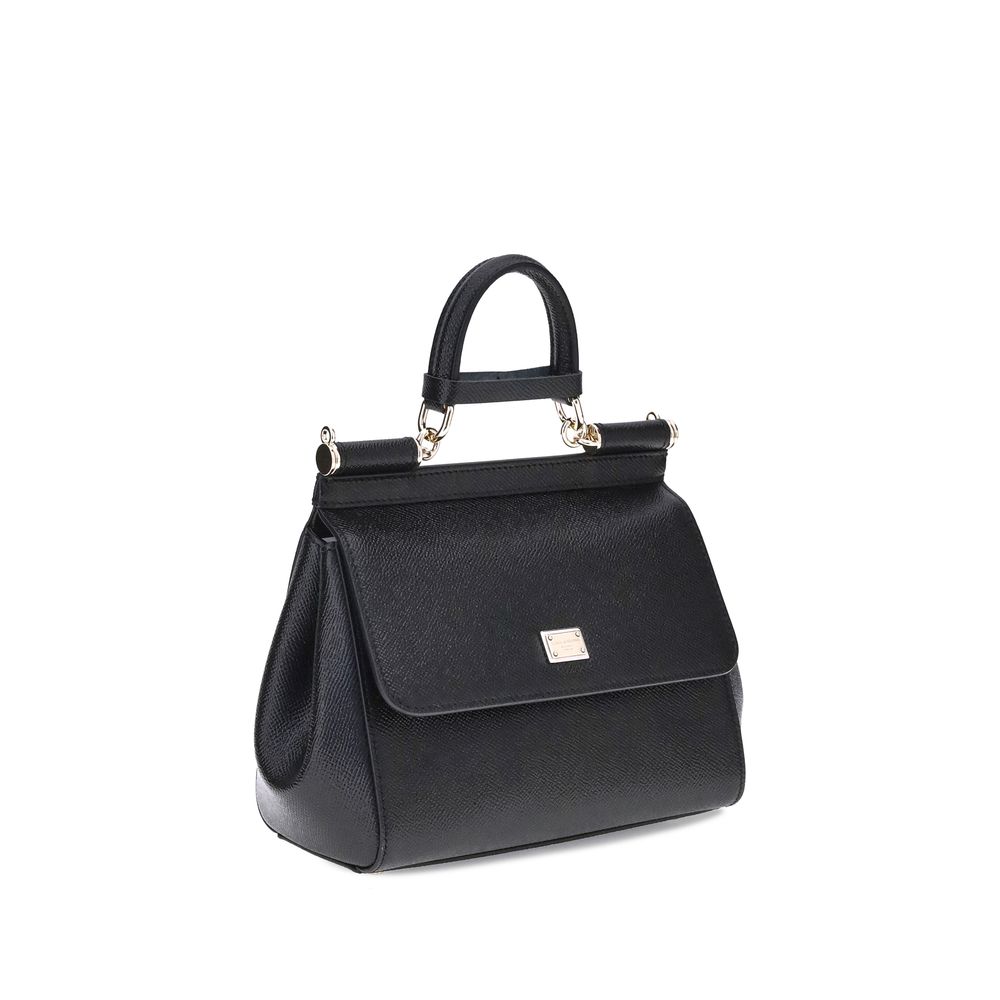 Dolce & Gabbana Black Calf Leather Bos Taurus Handbag - Image 2