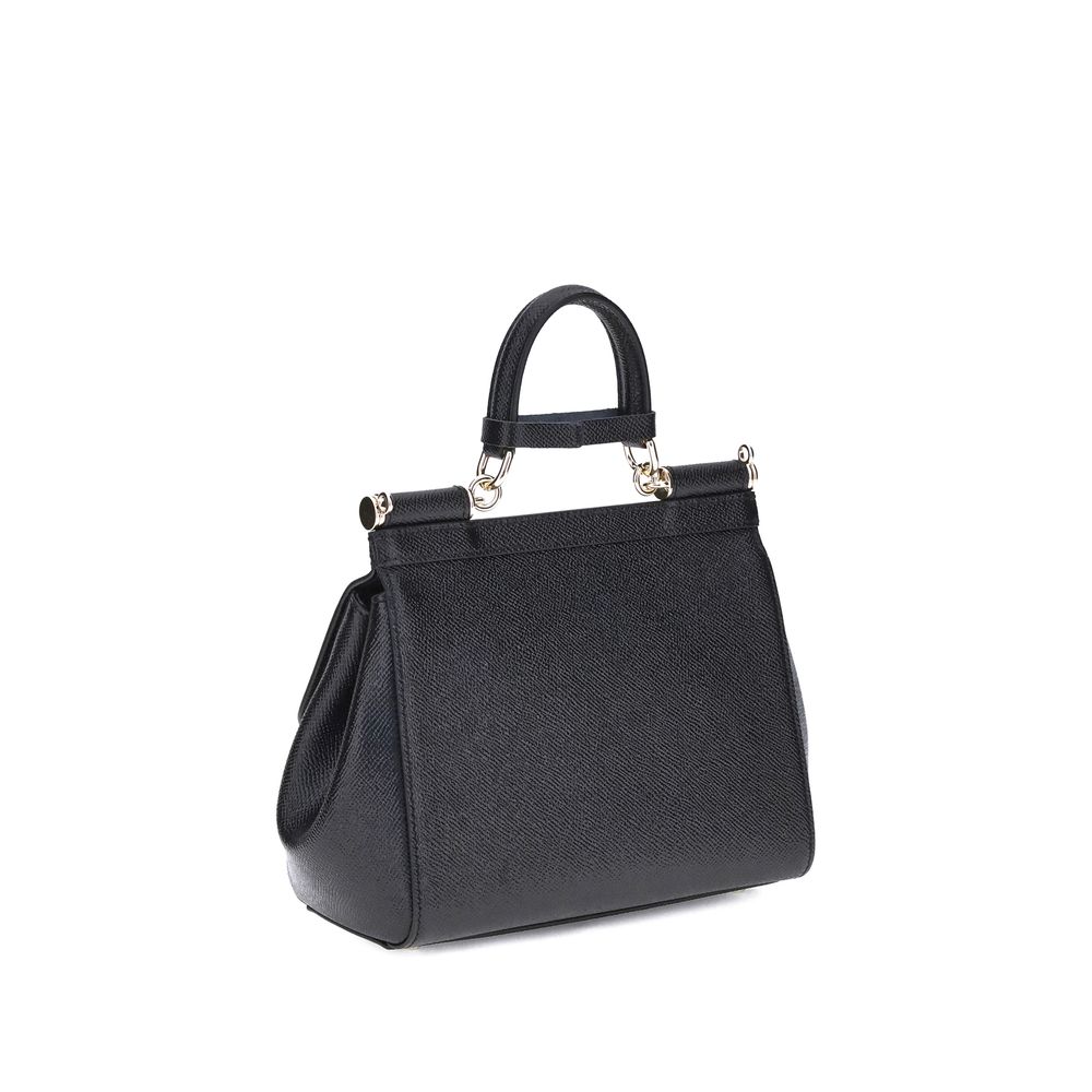 Dolce & Gabbana Black Calf Leather Bos Taurus Handbag - Image 3