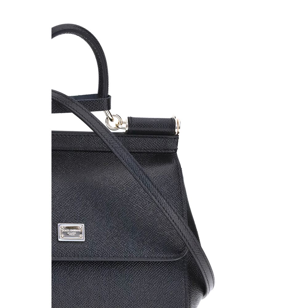 Dolce & Gabbana Black Calf Leather Bos Taurus Handbag - Image 4