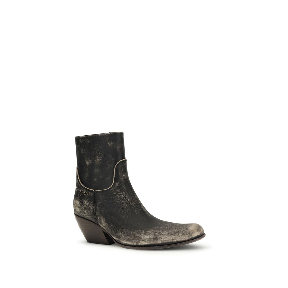 Balenciaga Black Calf Leather Bos Taurus Ankle Boots - Image 2