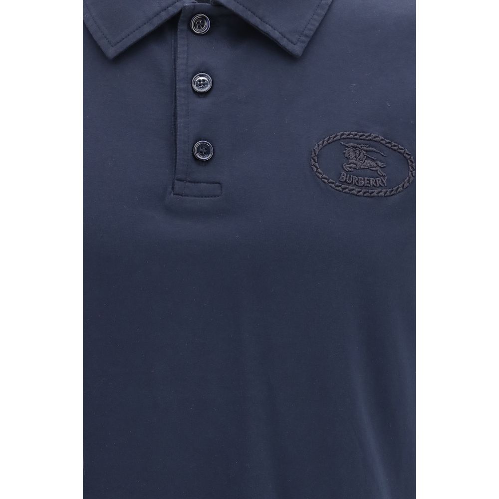 Burberry Blue Cotton Polo Shirt - Image 3