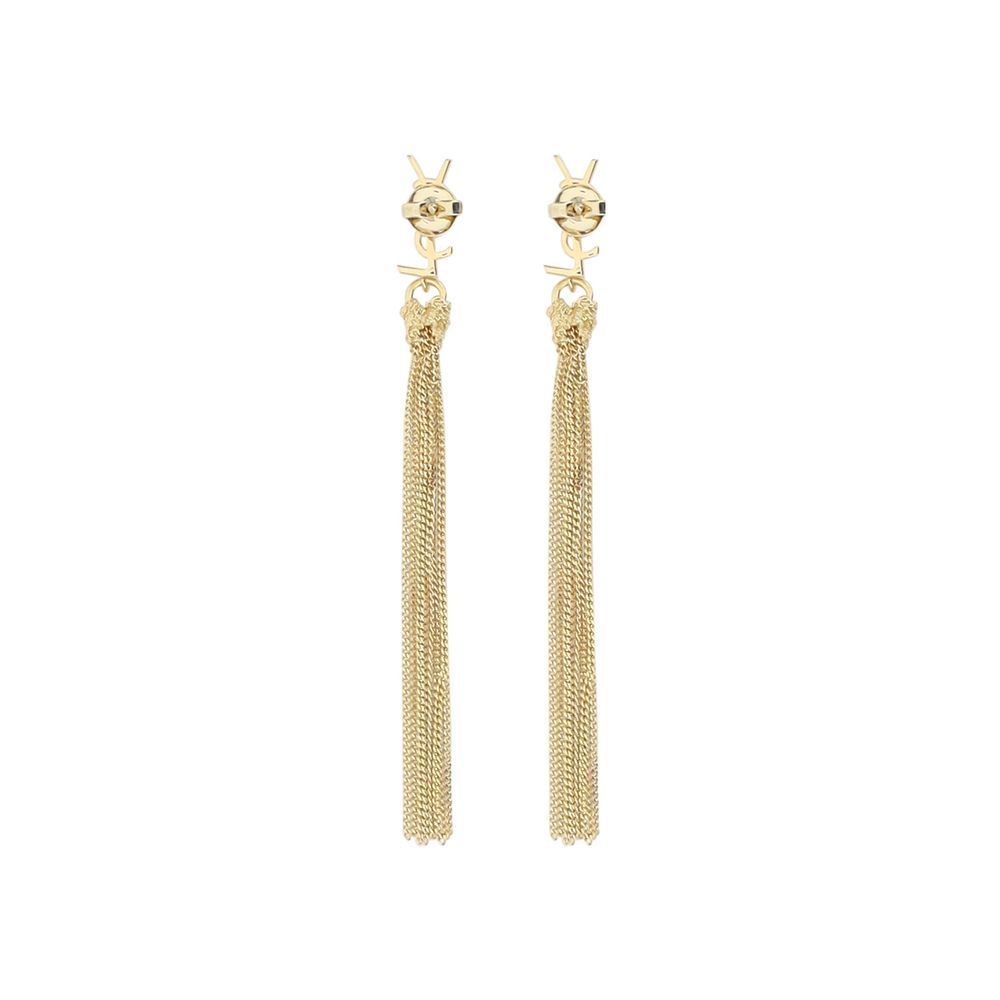 Saint Laurent Gold Brass Earrings - Image 2