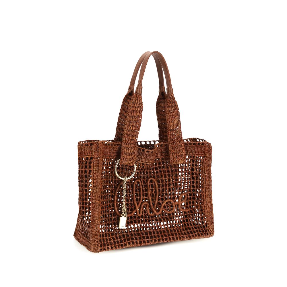 ChloƩ Brown Raffia Shoulder Bag - Image 2