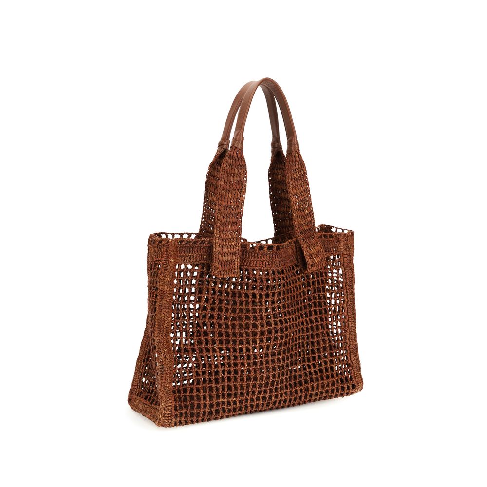 ChloƩ Brown Raffia Shoulder Bag - Image 3