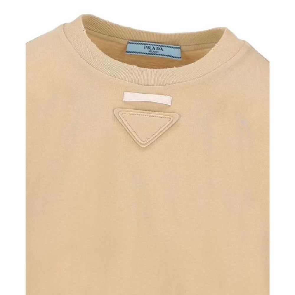Prada Beige Cotton T-Shirt - Image 4