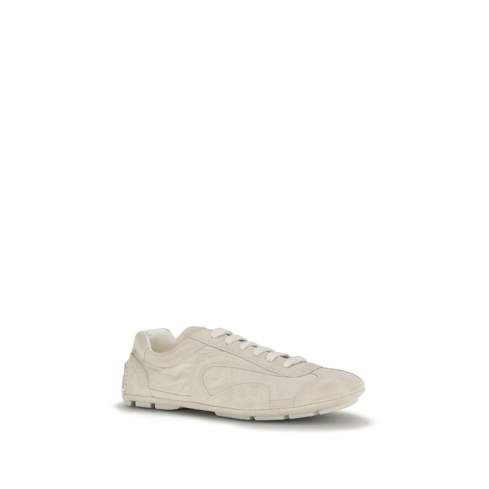 Prada Beige Calf Leather Bos Taurus Sneakers - Image 2