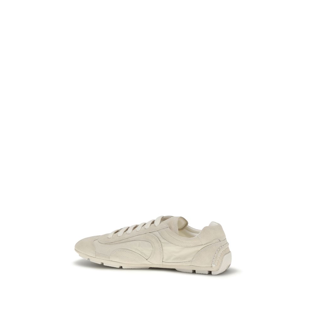 Prada Beige Calf Leather Bos Taurus Sneakers - Image 3