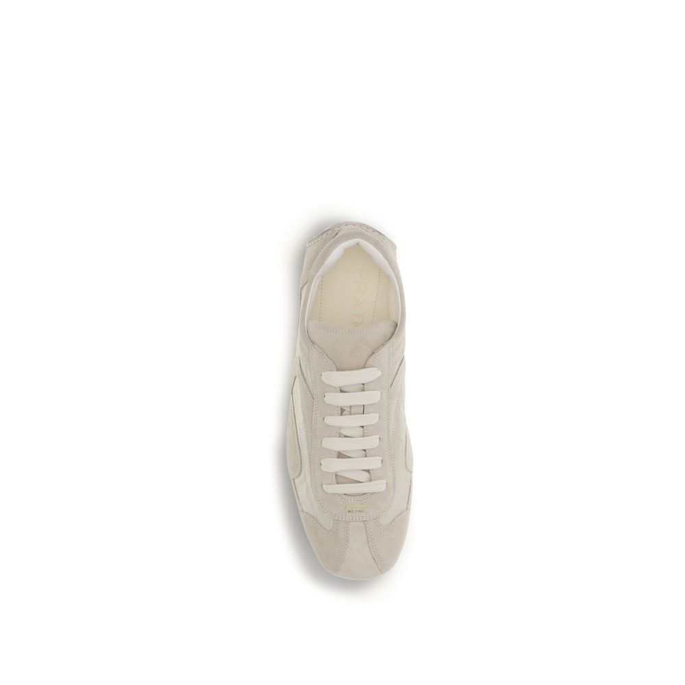Prada Beige Calf Leather Bos Taurus Sneakers - Image 4