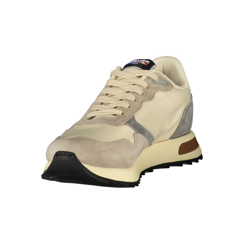 Blauer Beige Polyester Mens Sneaker - Image 3