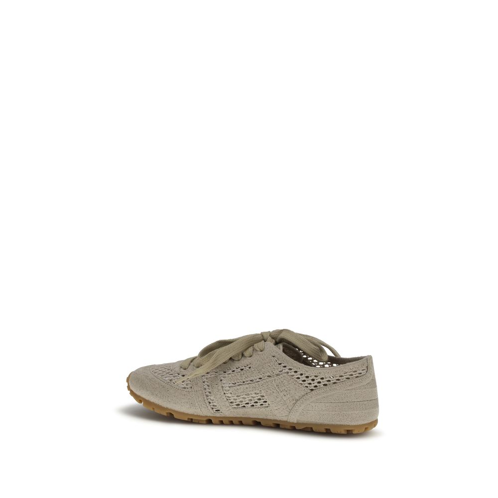 Balmain Beige Cotton Athletic Sneakers - Image 3