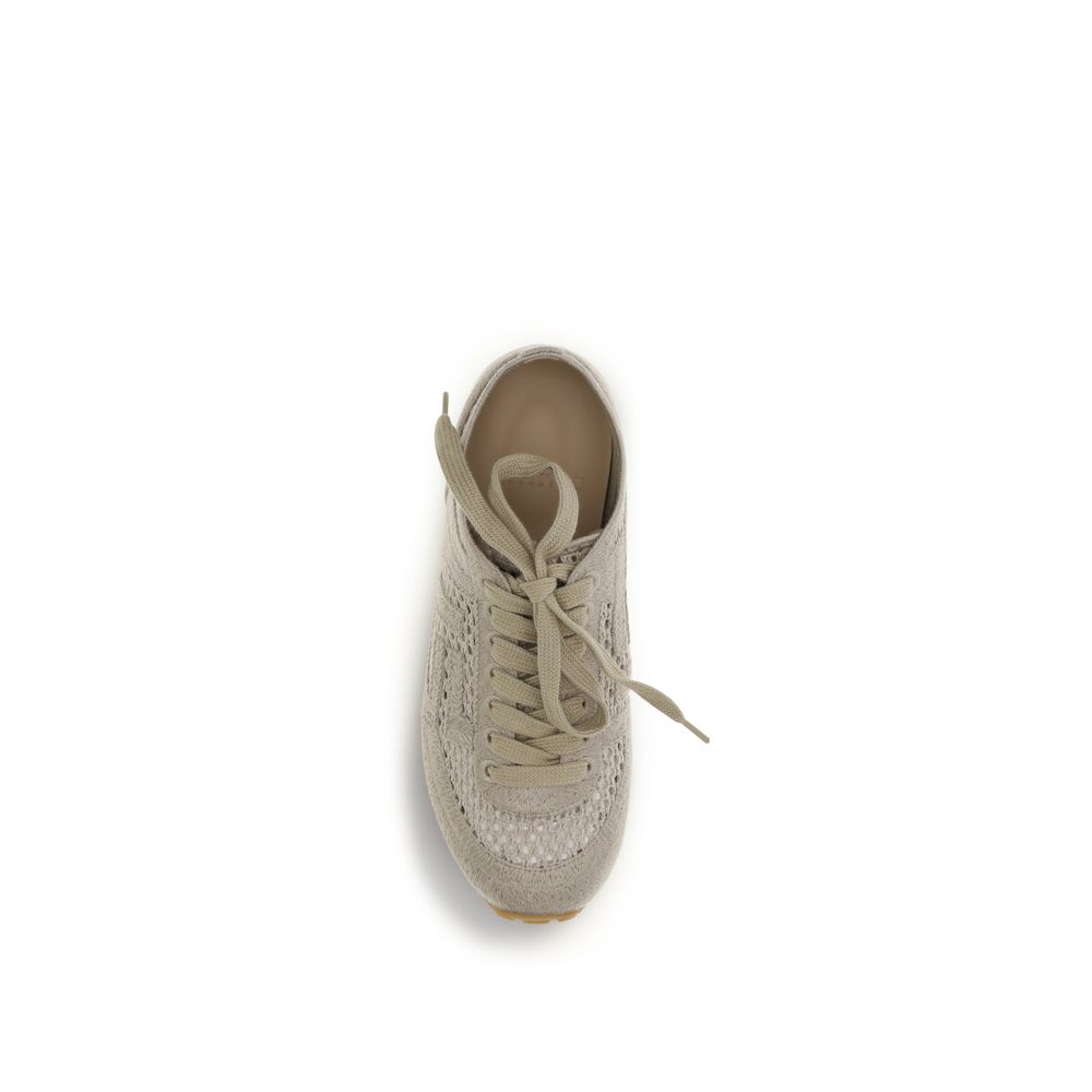 Balmain Beige Cotton Athletic Sneakers - Image 4