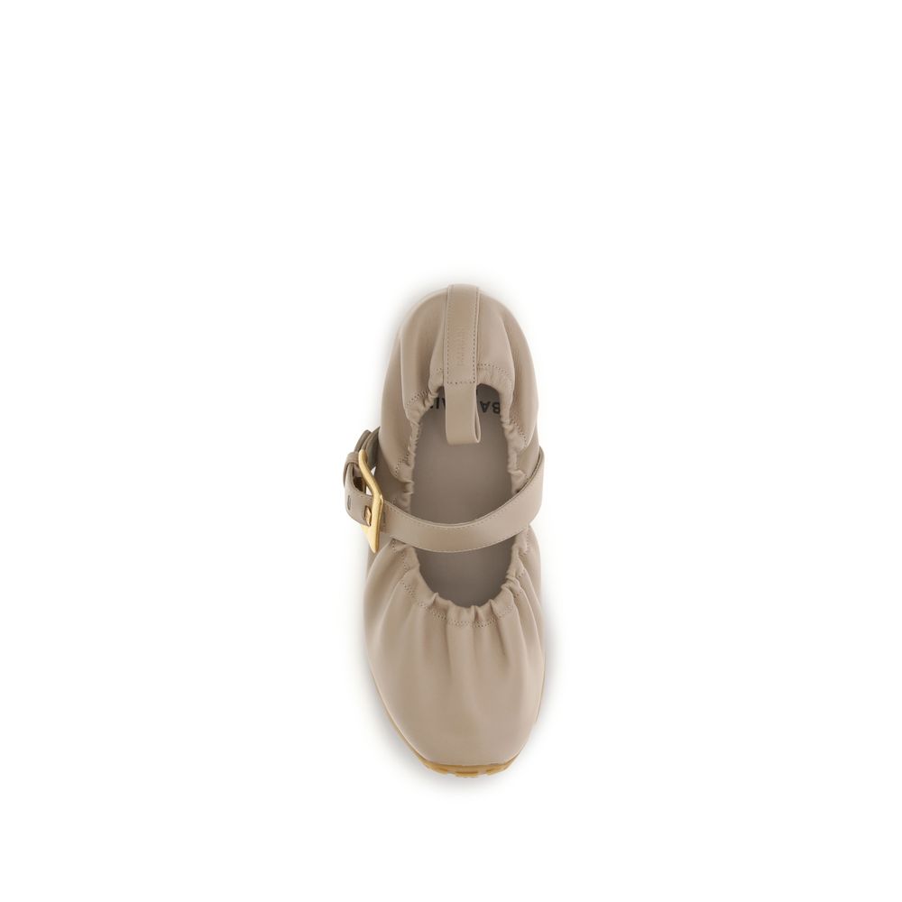Balmain Beige Lamb Ovis Aries Aries Ballet Flats - Image 4