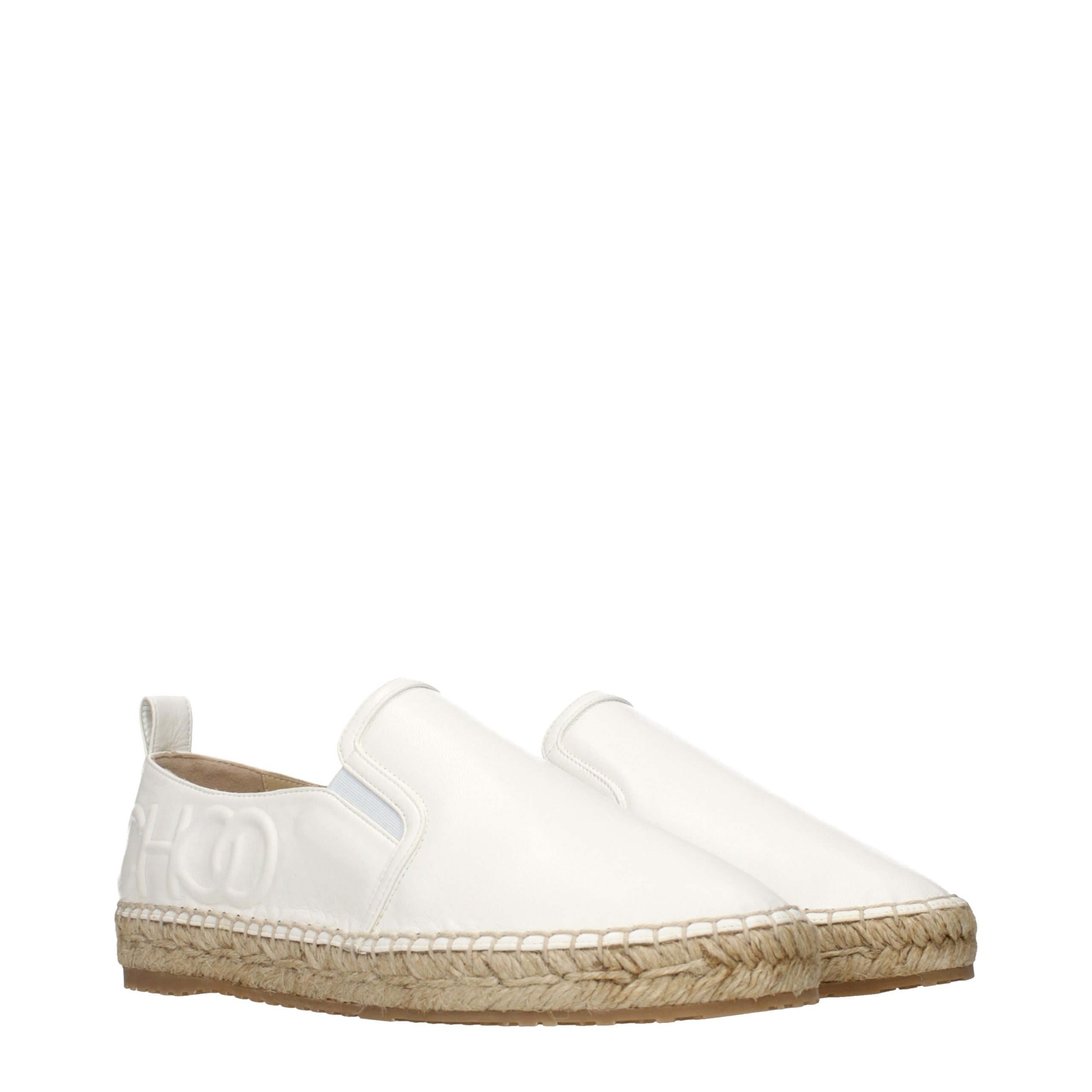 Jimmy Choo White Leather Espadrilles - Image 2