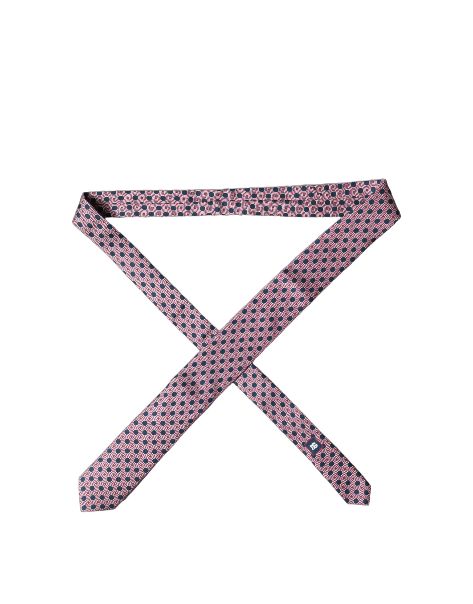 Dolce & Gabbana Multicolor Patterned Silk Adjustable Men Tied Necktie Tie - Image 3