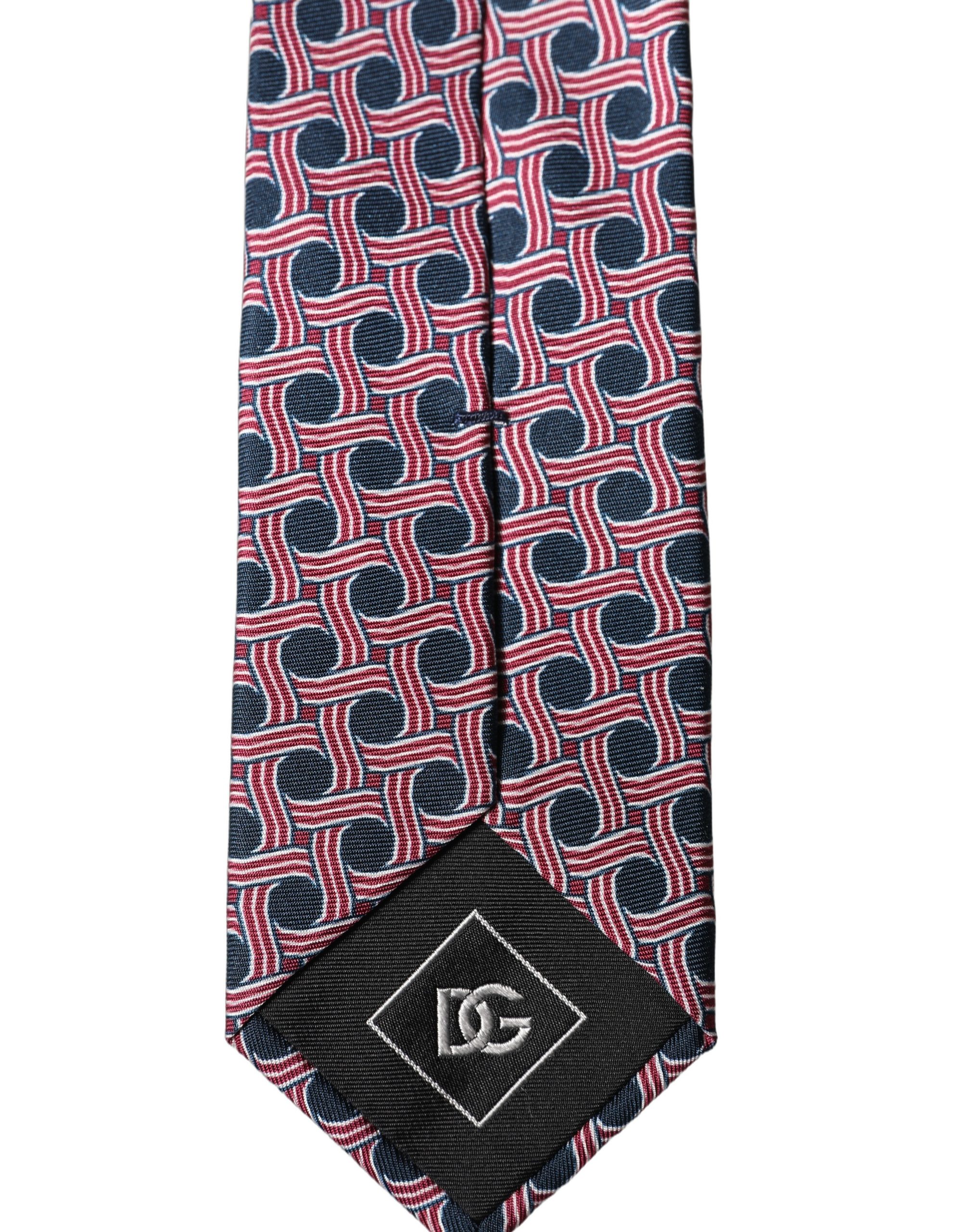 Dolce & Gabbana Multicolor Patterned Silk Adjustable Men Tied Necktie Tie - Image 5