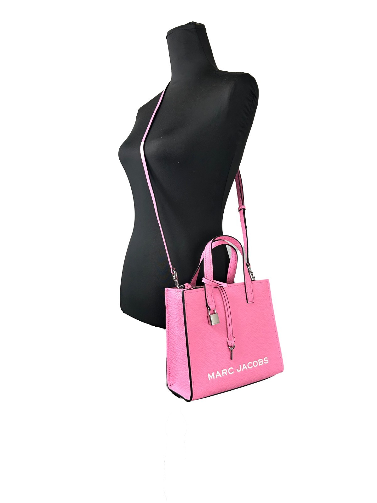 Marc Jacobs Mini Grind Pink Leather Crossbody Bag Purse - Image 4