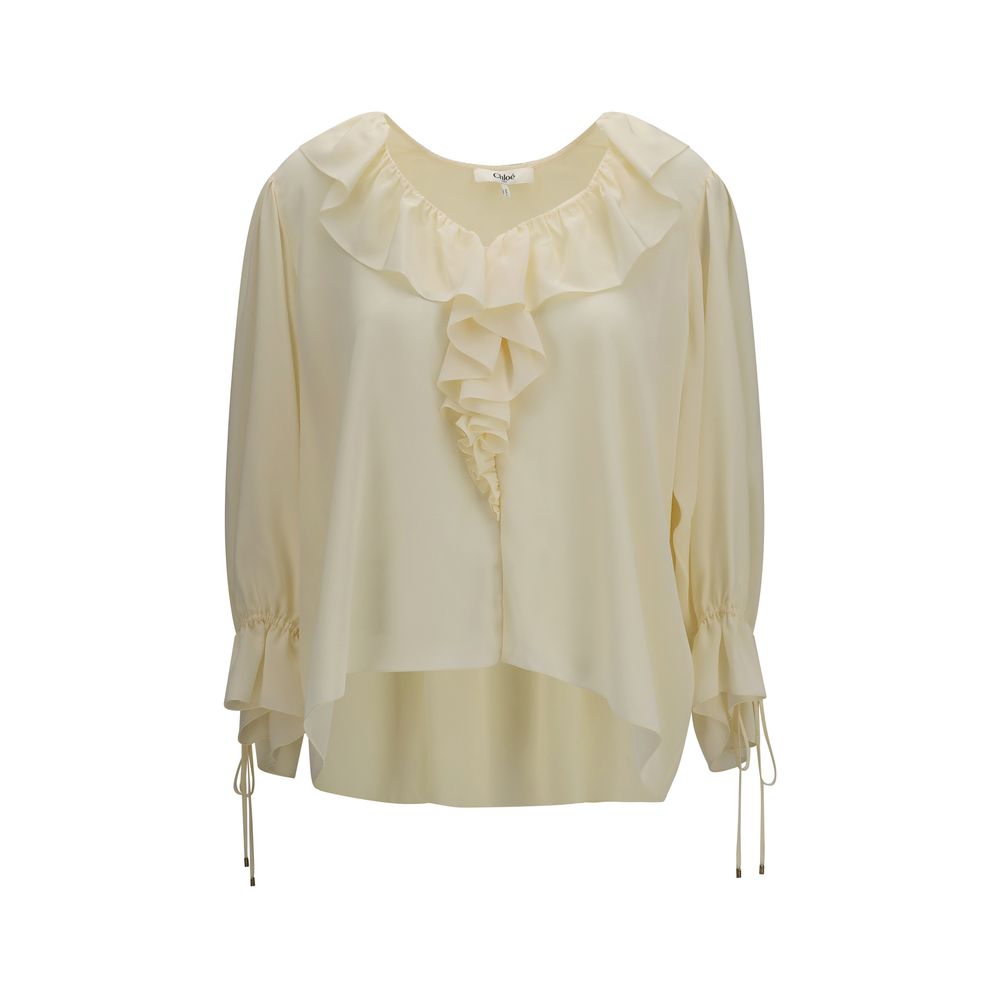 ChloƩ Beige Silk Blouse