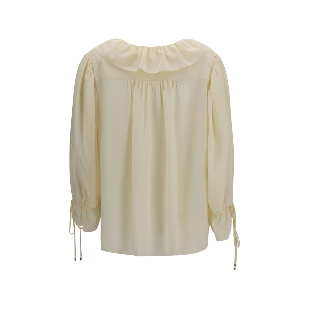 ChloƩ Beige Silk Blouse - Image 2