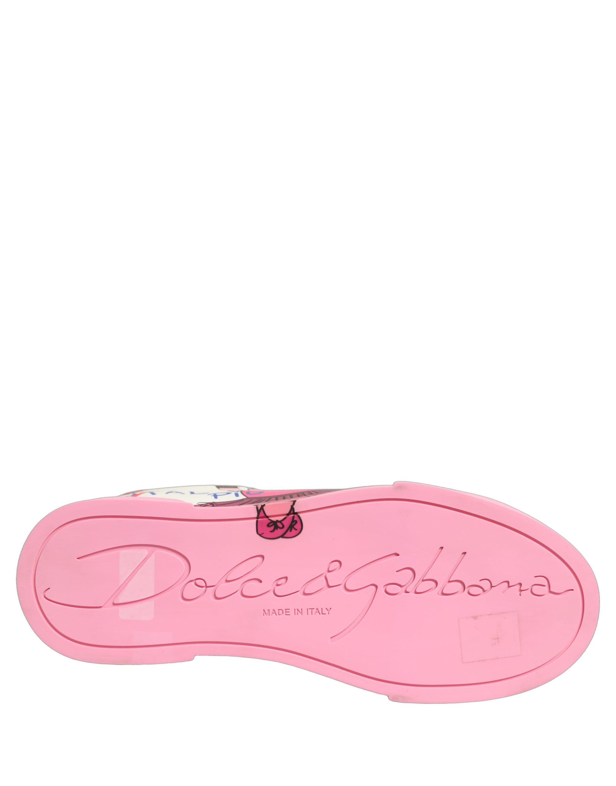 Dolce & Gabbana White Pink Portofino Royal Pig Sneakers Shoes - Image 8