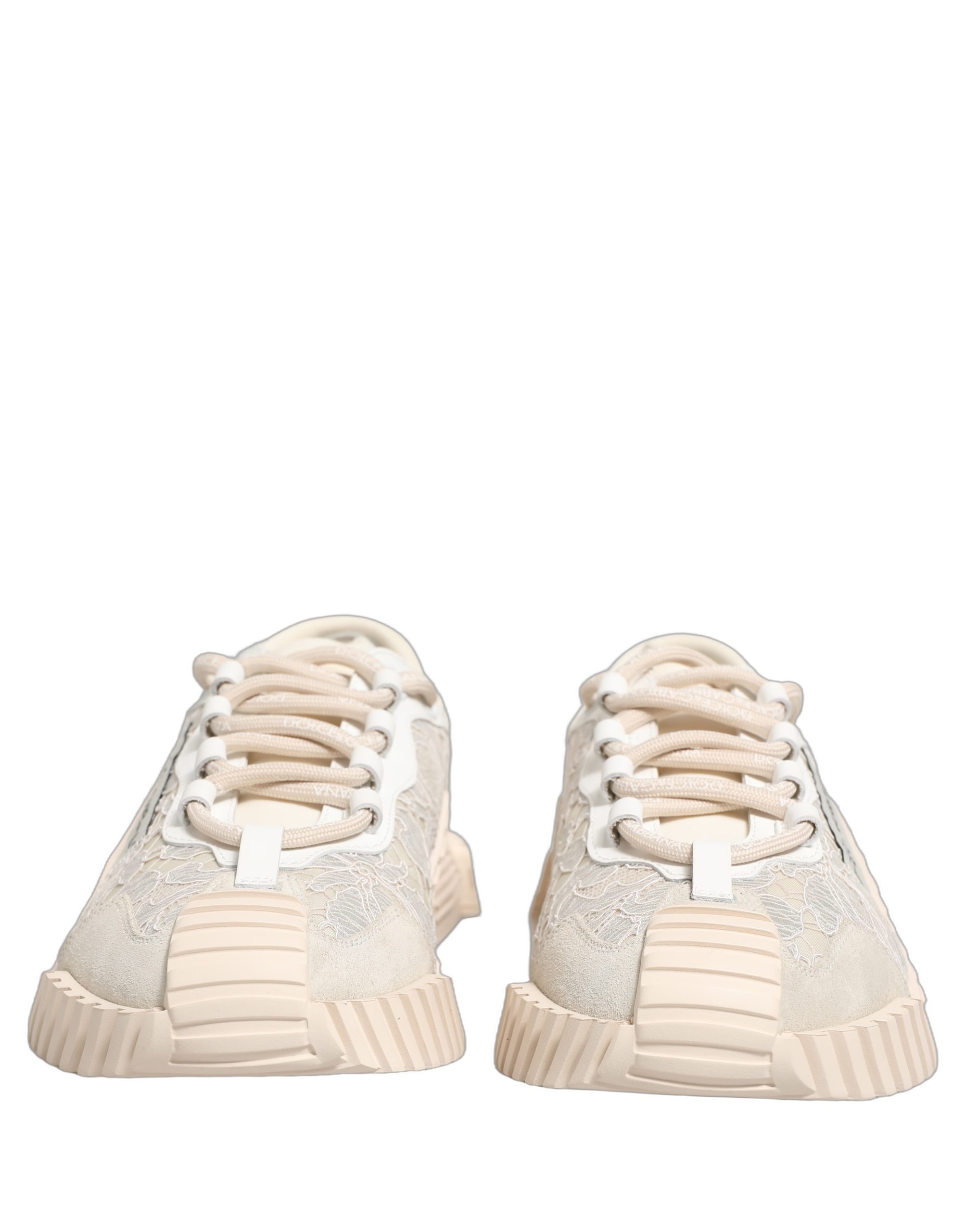 Dolce & Gabbana White Lace NS1 Low Top Sneaker Sports Shoes - Image 4