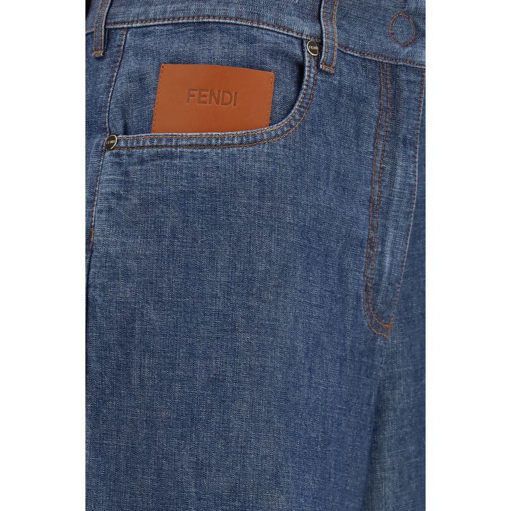 Fendi Blue Cotton Jeans Denim - Image 3