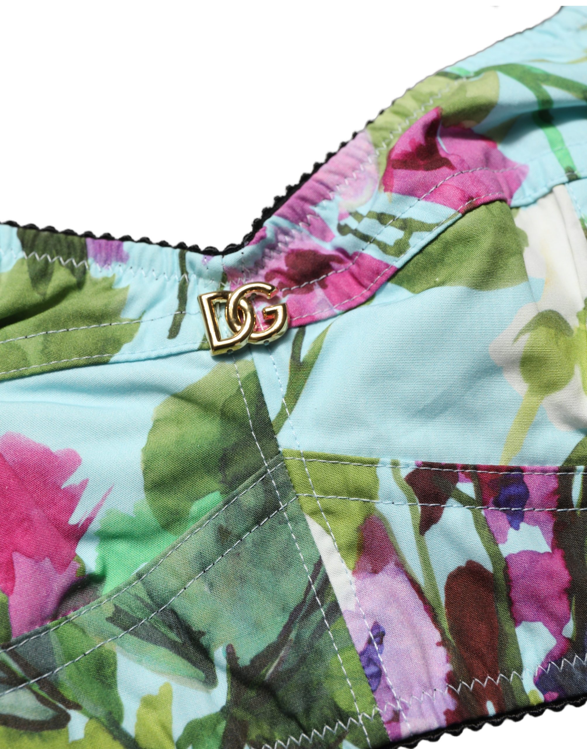 Dolce & Gabbana Multicolor Floral Cropped Bustier Tank Top - Image 4