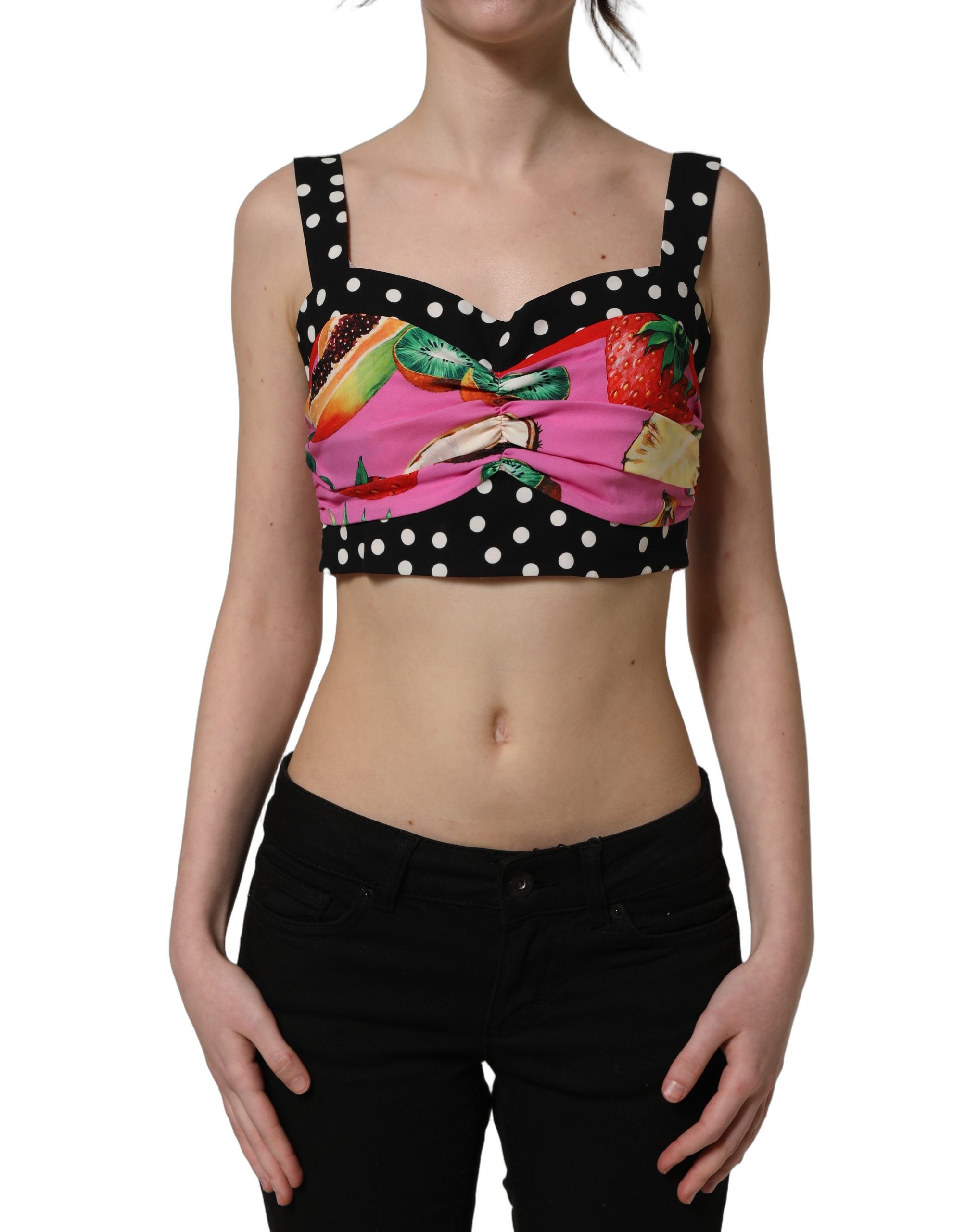 Dolce & Gabbana Multicolor Silk Cropped Bustier Corset Top - Image 3