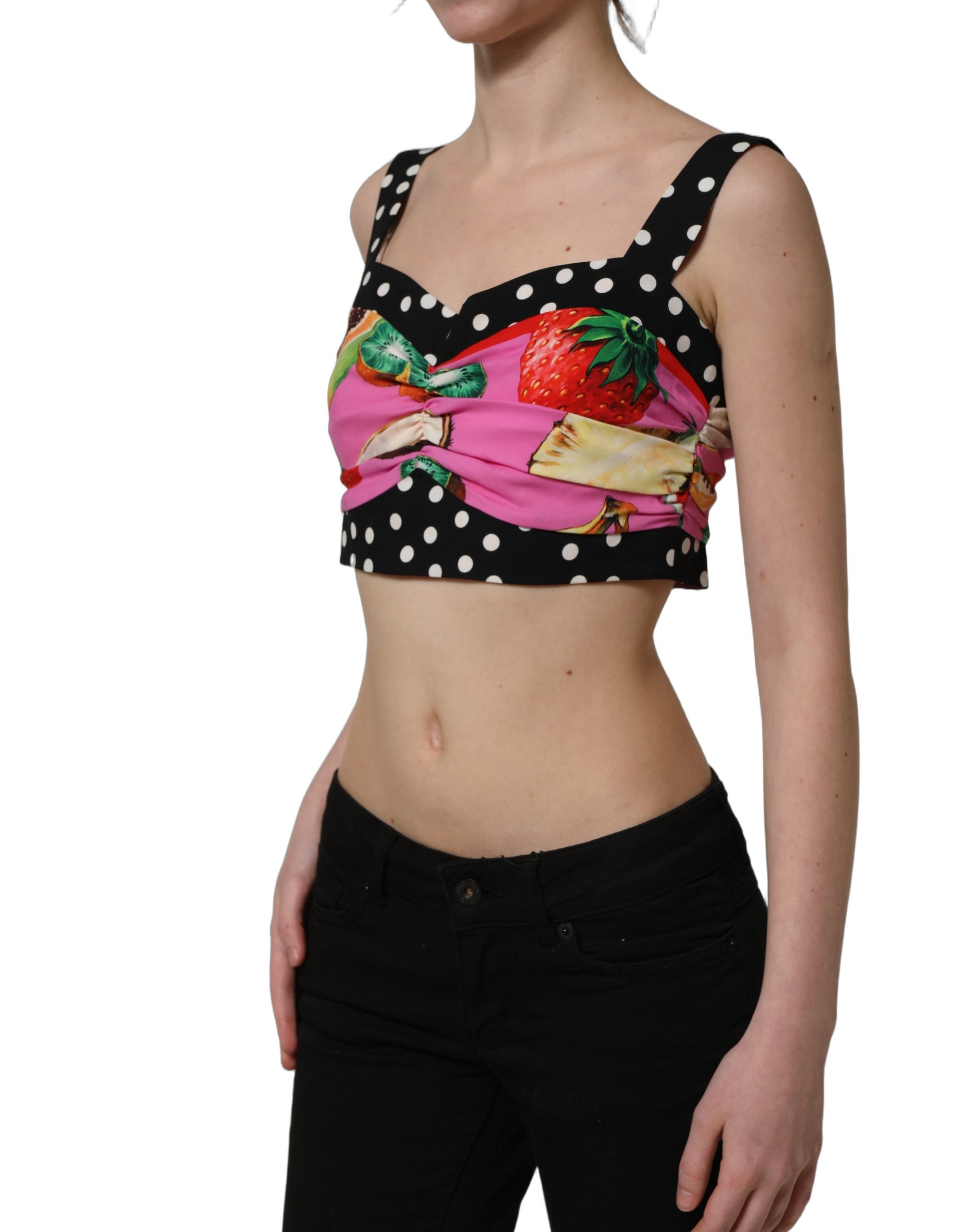 Dolce & Gabbana Multicolor Silk Cropped Bustier Corset Top - Image 5