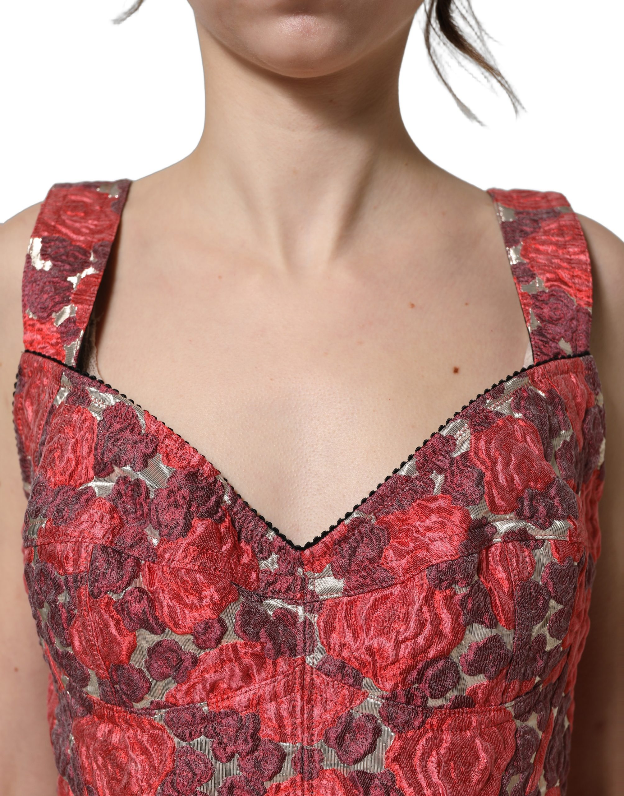 Dolce & Gabbana Multicolor Floral Cropped Bustier Tank Top - Image 5