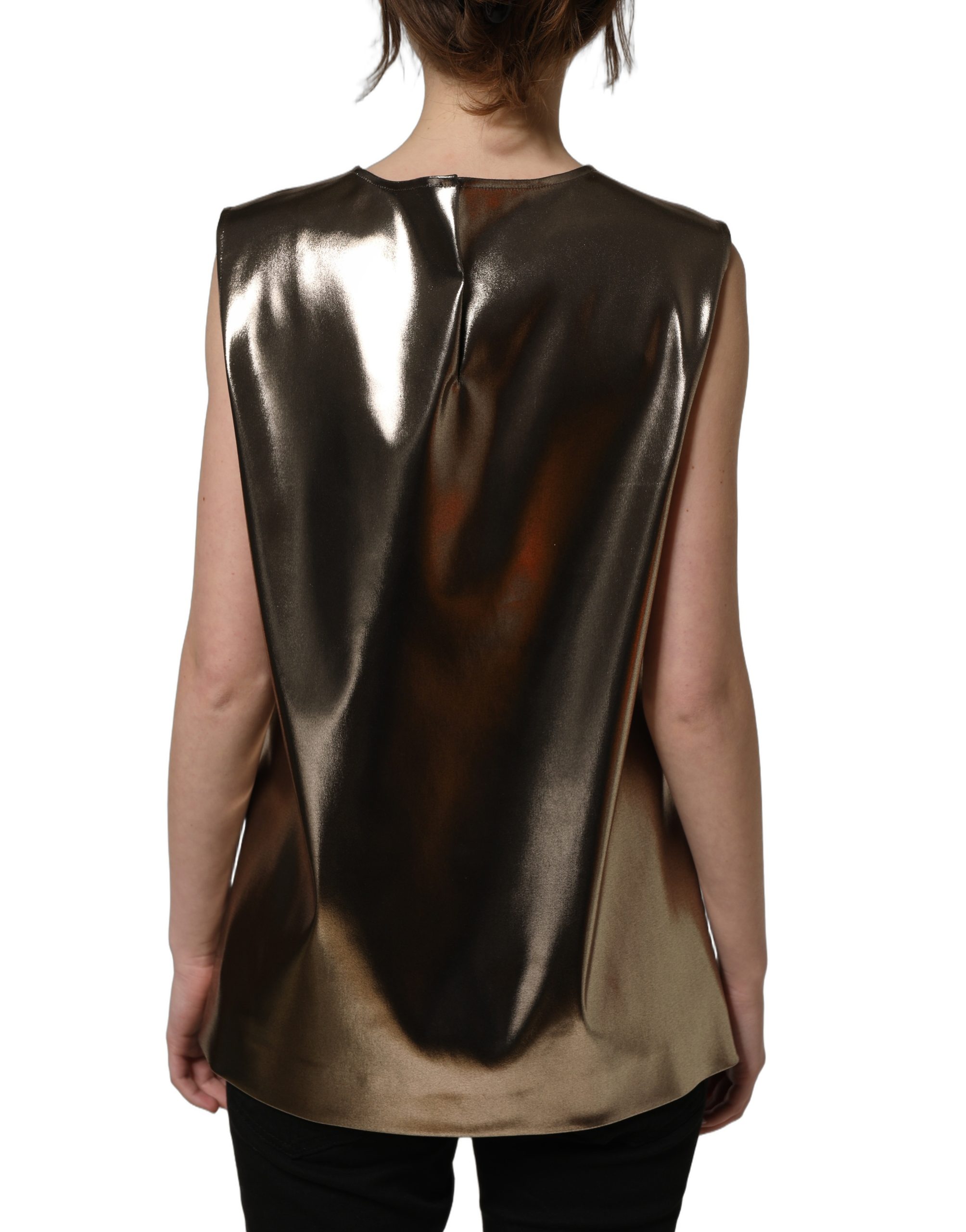 Dolce & Gabbana Metallic Bronze Roundneck SleevelessTank Top - Image 5