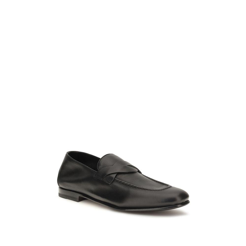Tom Ford Black Calf Leather Bos Taurus Slip-On Loafers - Image 2