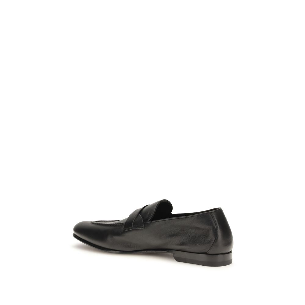 Tom Ford Black Calf Leather Bos Taurus Slip-On Loafers - Image 3