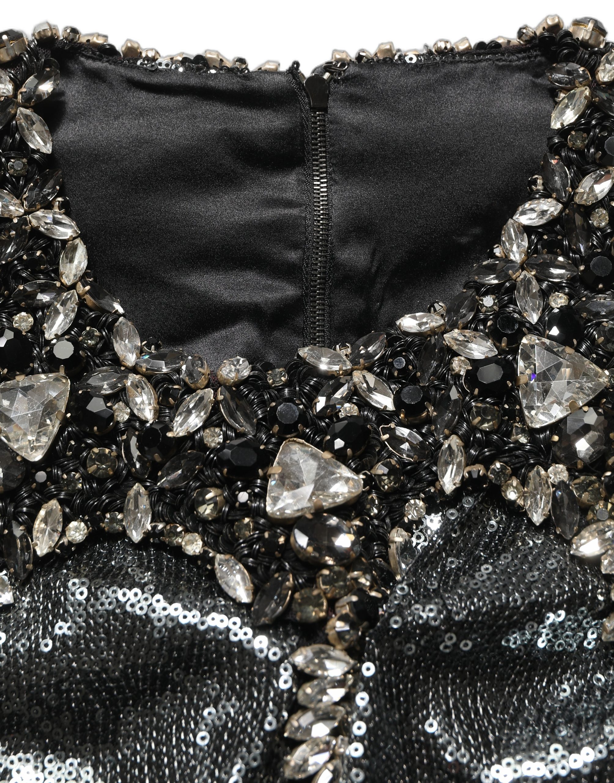 Dolce & Gabbana Metallic Gray Sequin Embellished Blouse Top - Image 6