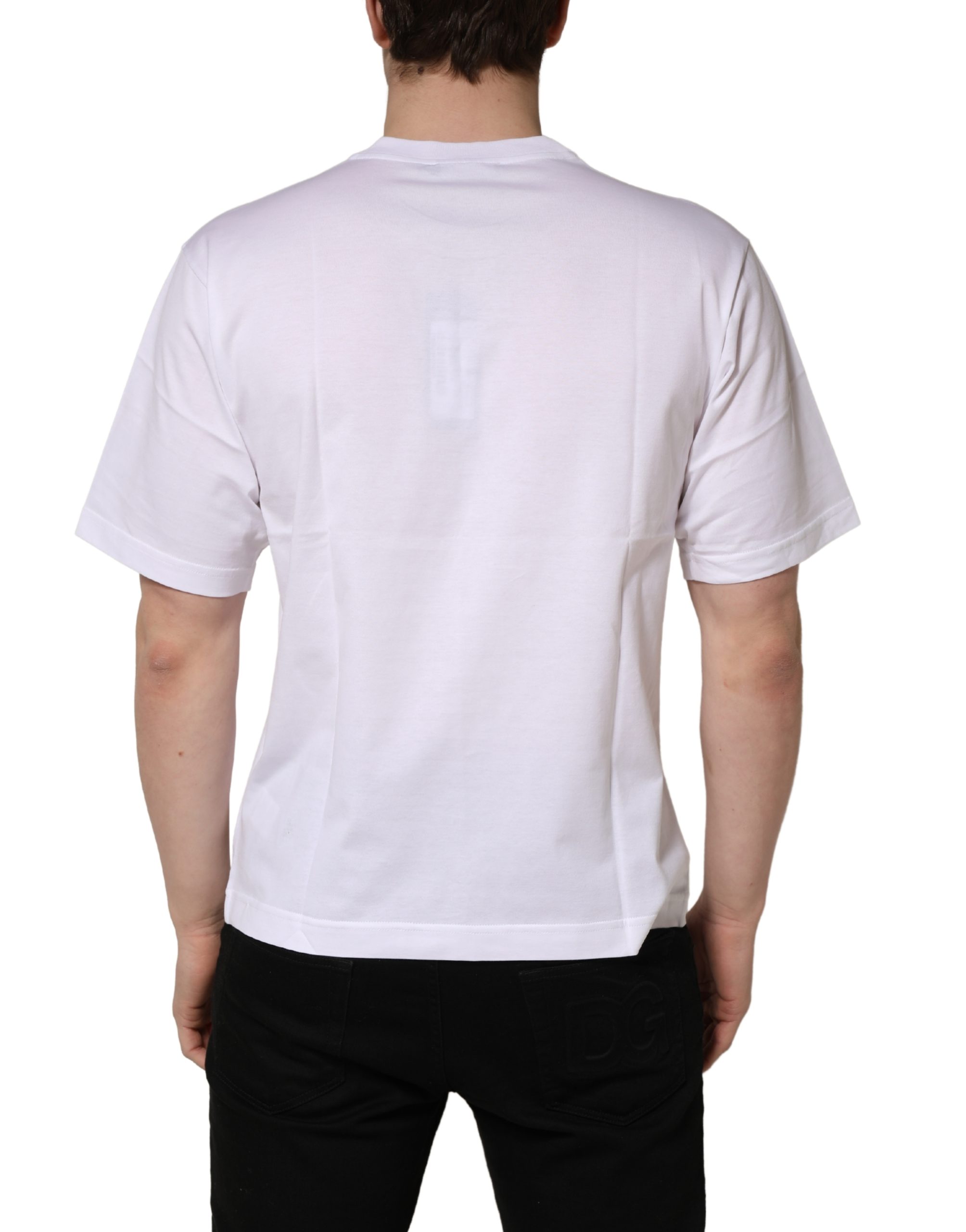 Dolce & Gabbana White Metal DG Logo Cotton Short Sleeves T-shirt - Image 5