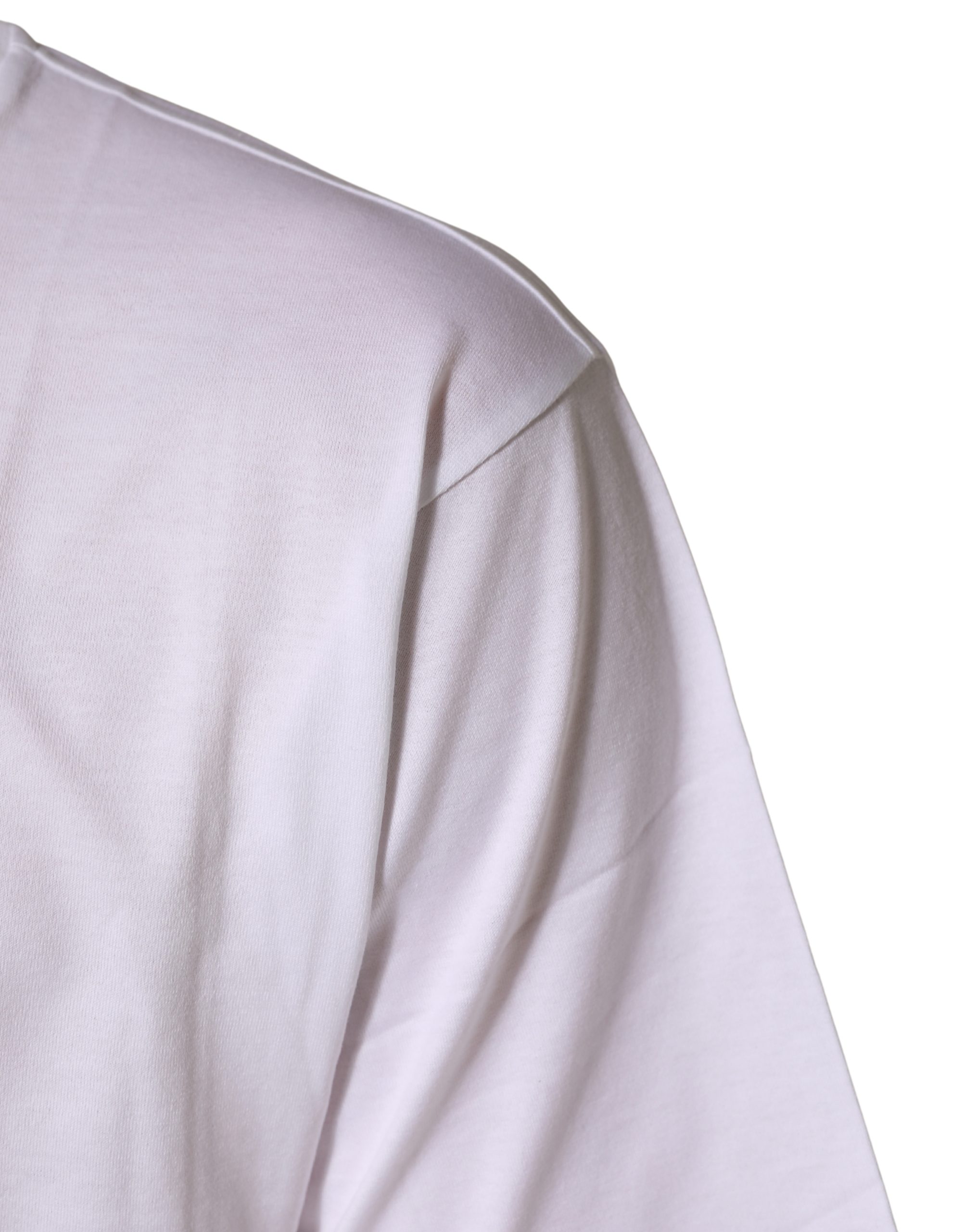Dolce & Gabbana White Metal DG Logo Cotton Short Sleeves T-shirt - Image 7