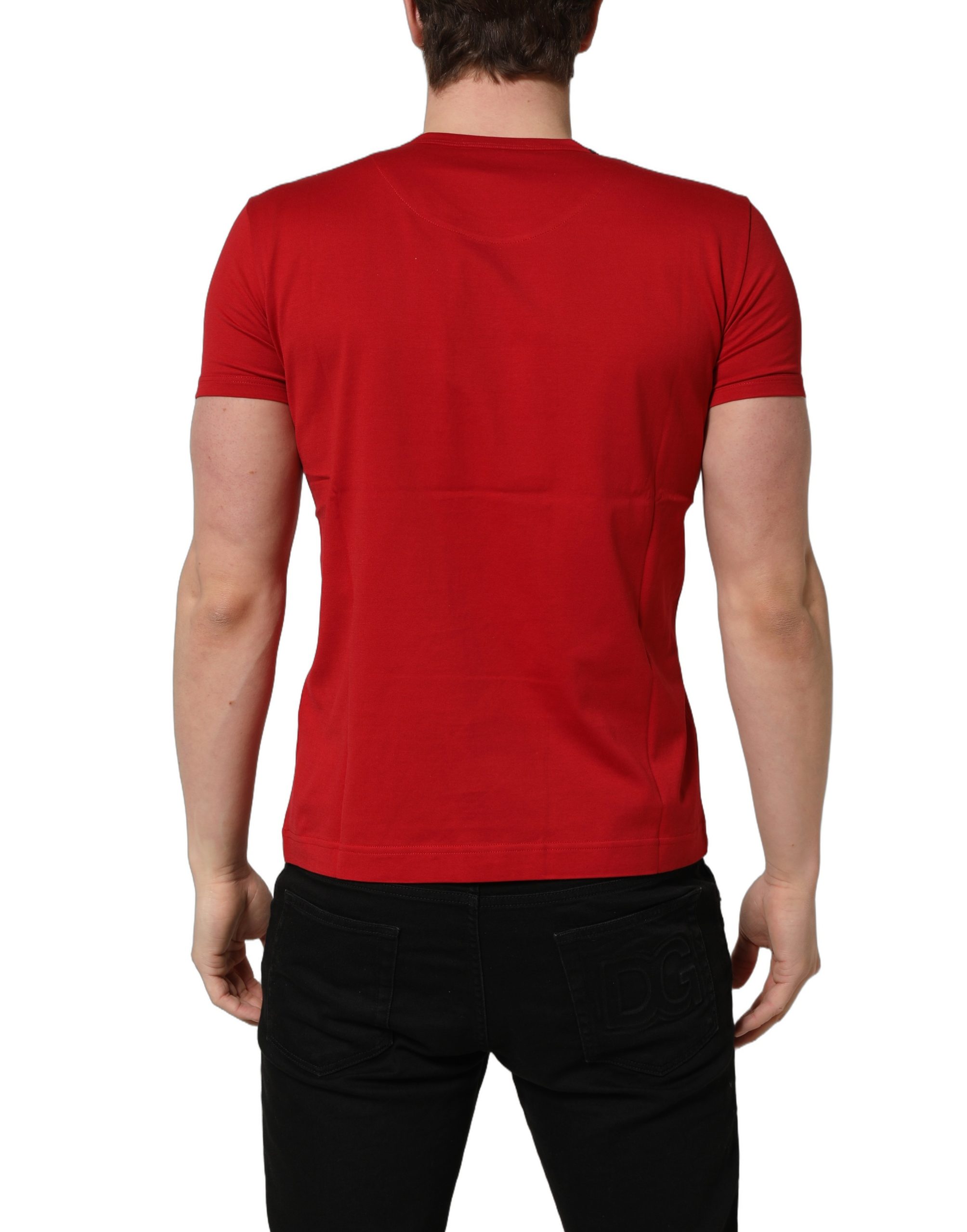 Dolce & Gabbana Red Goodluck 2023 Cotton Crew Neck T-shirt - Image 4