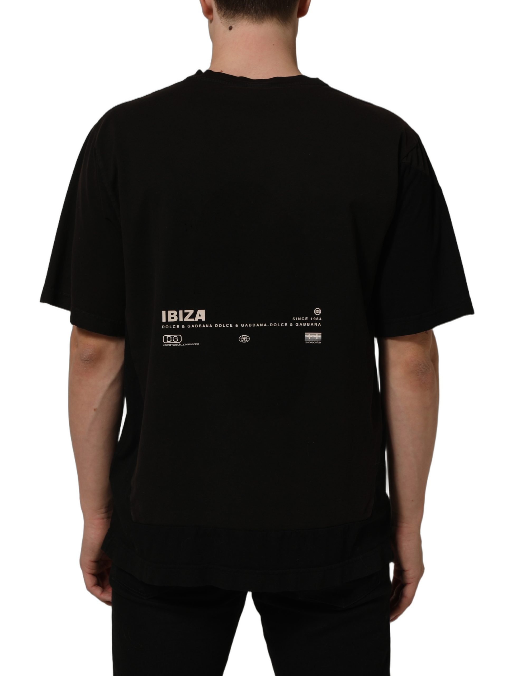 Dolce & Gabbana Black Tropical "IBIZA" Men Crew Neck T-shirt - Image 2