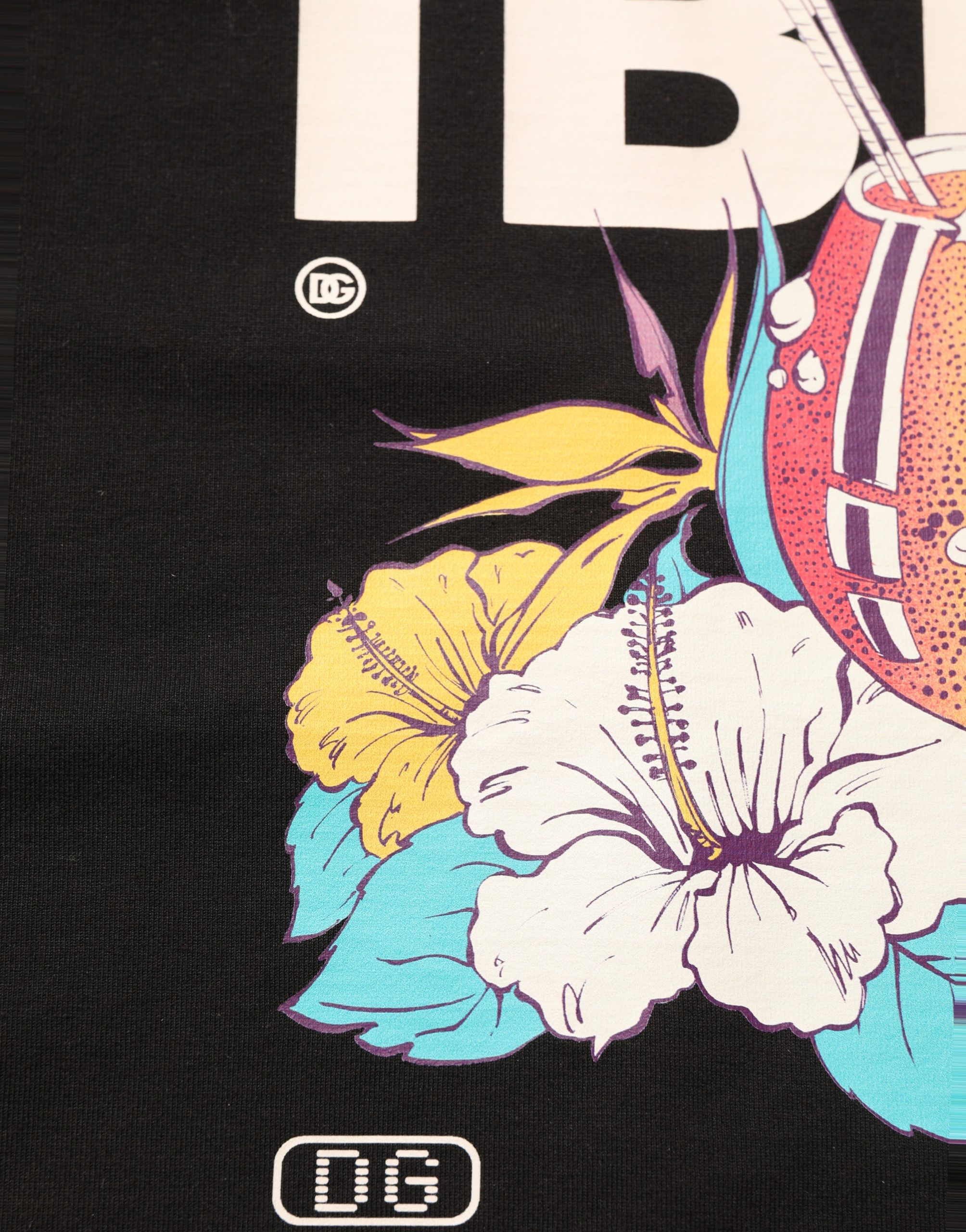 Dolce & Gabbana Black Tropical "IBIZA" Men Crew Neck T-shirt - Image 5